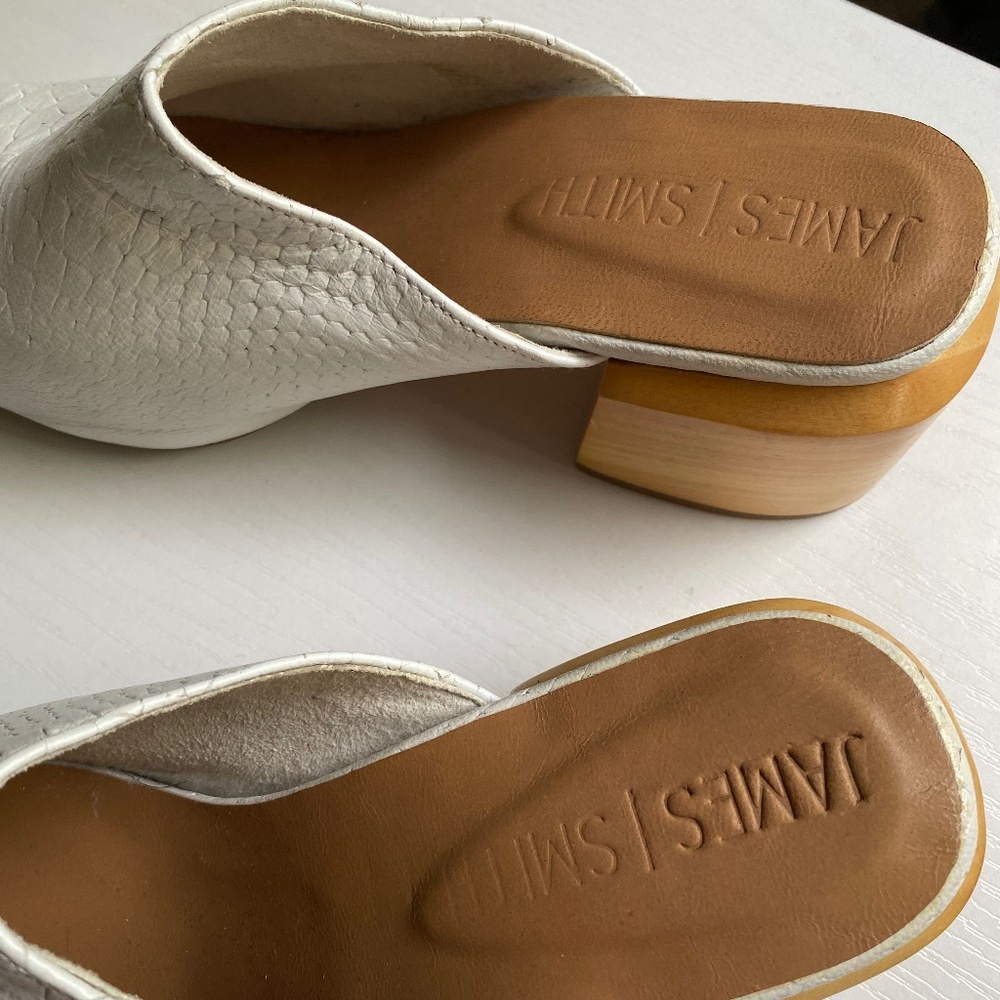 JAMES | SMITH James Smith WHITE PYTHON mules clogs - Picture 6 of 8